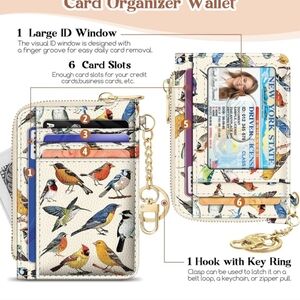 Bird Print Card Organizer Wallet